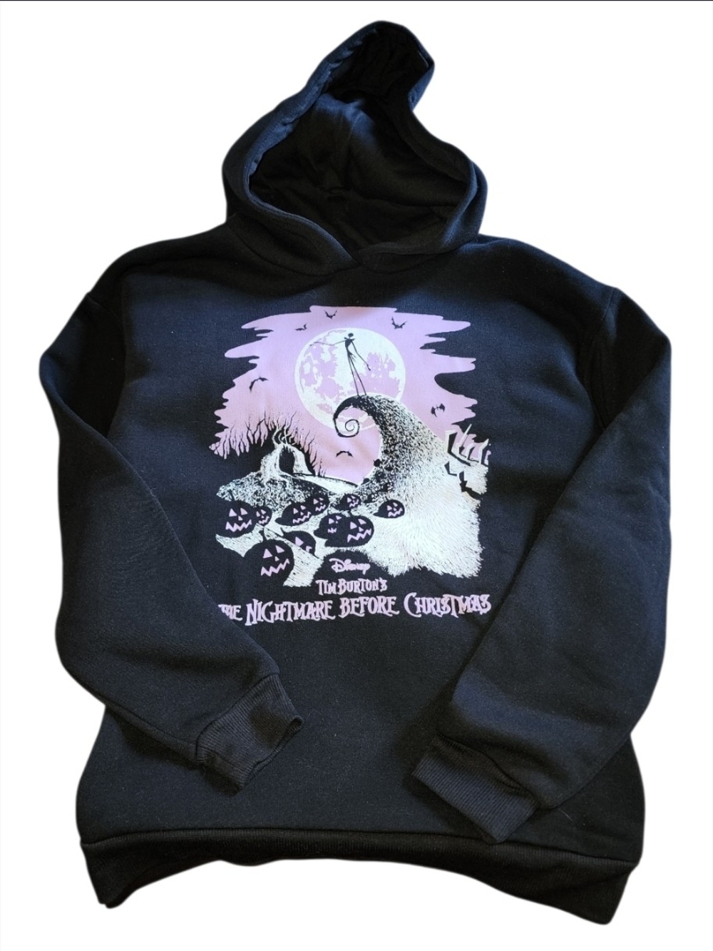 NWT NIGHTMARE BEFORE CHRISTMAS Iconic Jack Skellington Graphic Black Hoodie NBC
